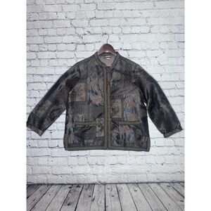 Tudor Court by Haband Womens Size L Brocade Jacquard Jacket Blazer